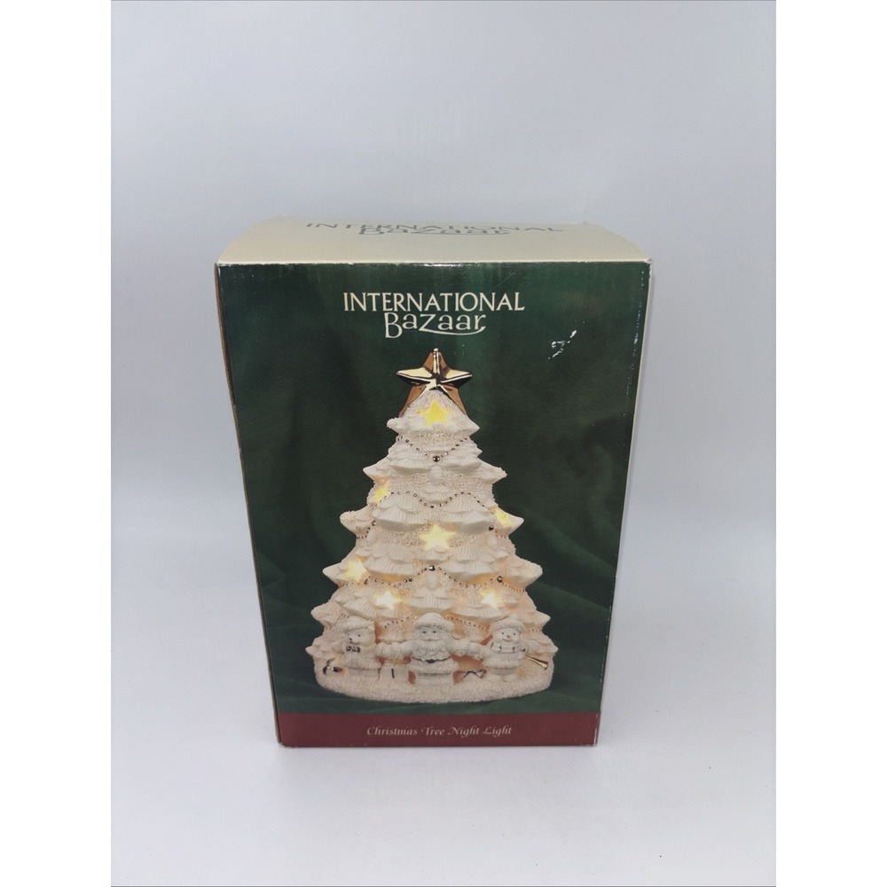 Ceramic Light  - Christmas Tree Santa & Bears  *TESTED* International Bazaar